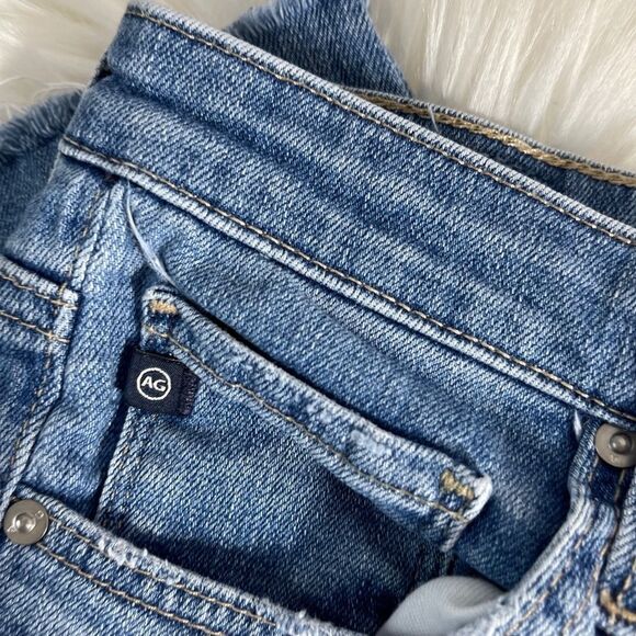 AG Adriano Goldschmied The Stevie Slim Straight Ankle Raw Hem Jeans Sz 26 - Picture 6 of 14